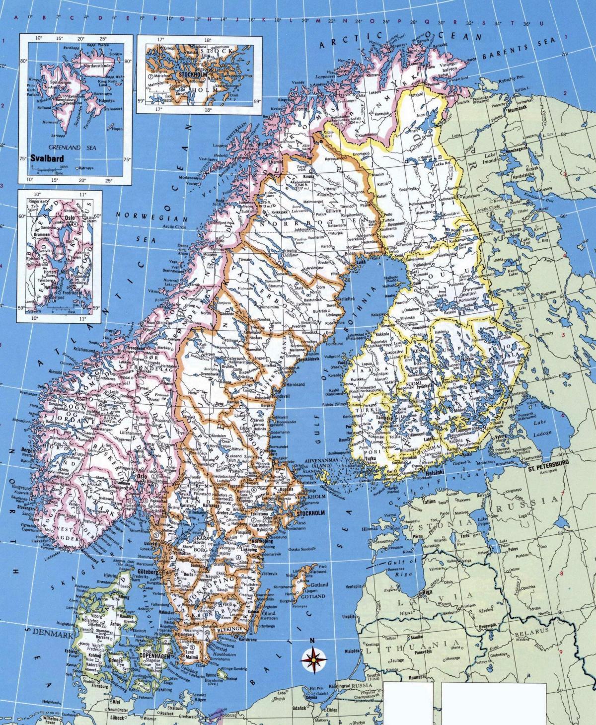 Kort detaljerede Norge
