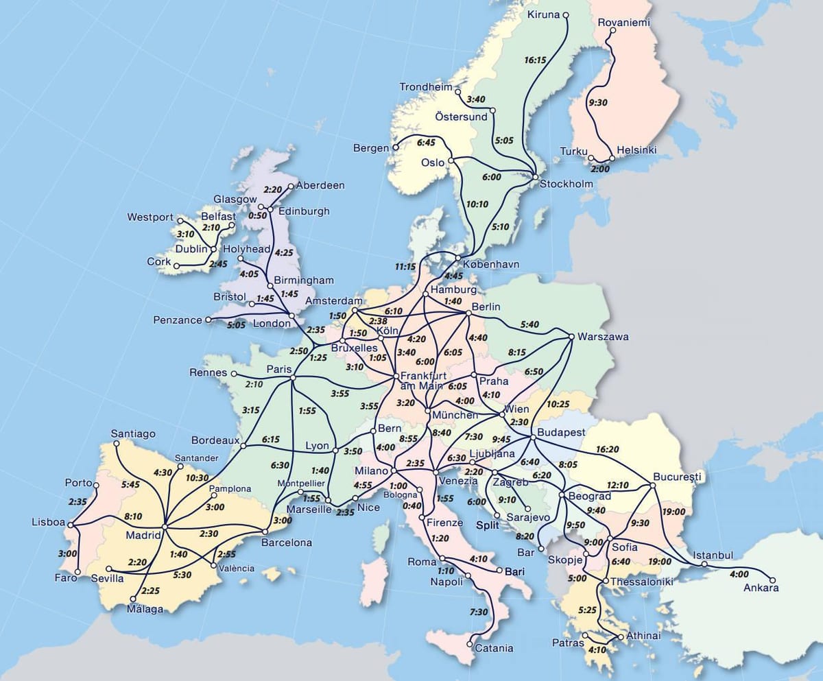 Kort over Norge eurail