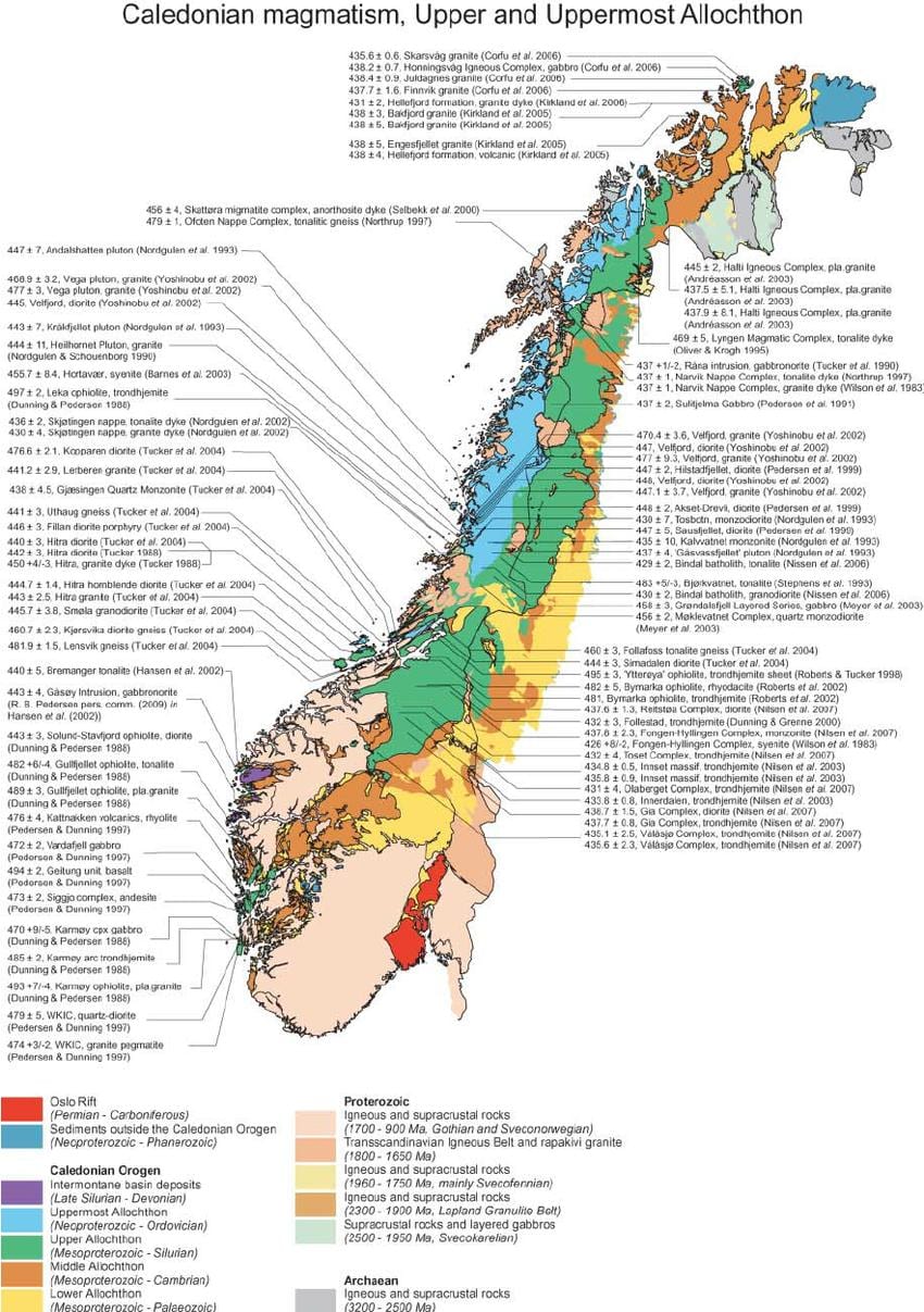 Kort over geologiske Norge