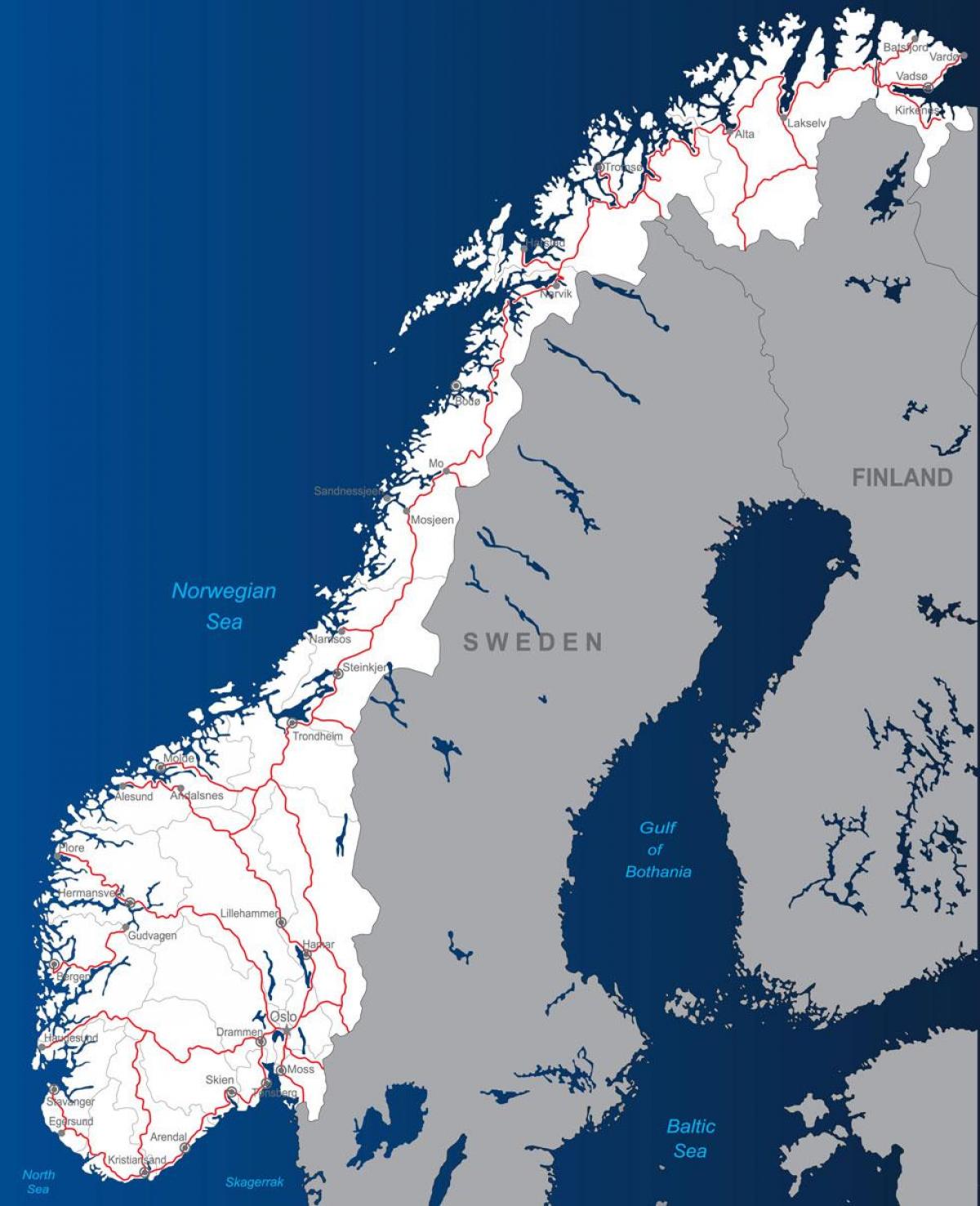betalingsveje i Norge kort