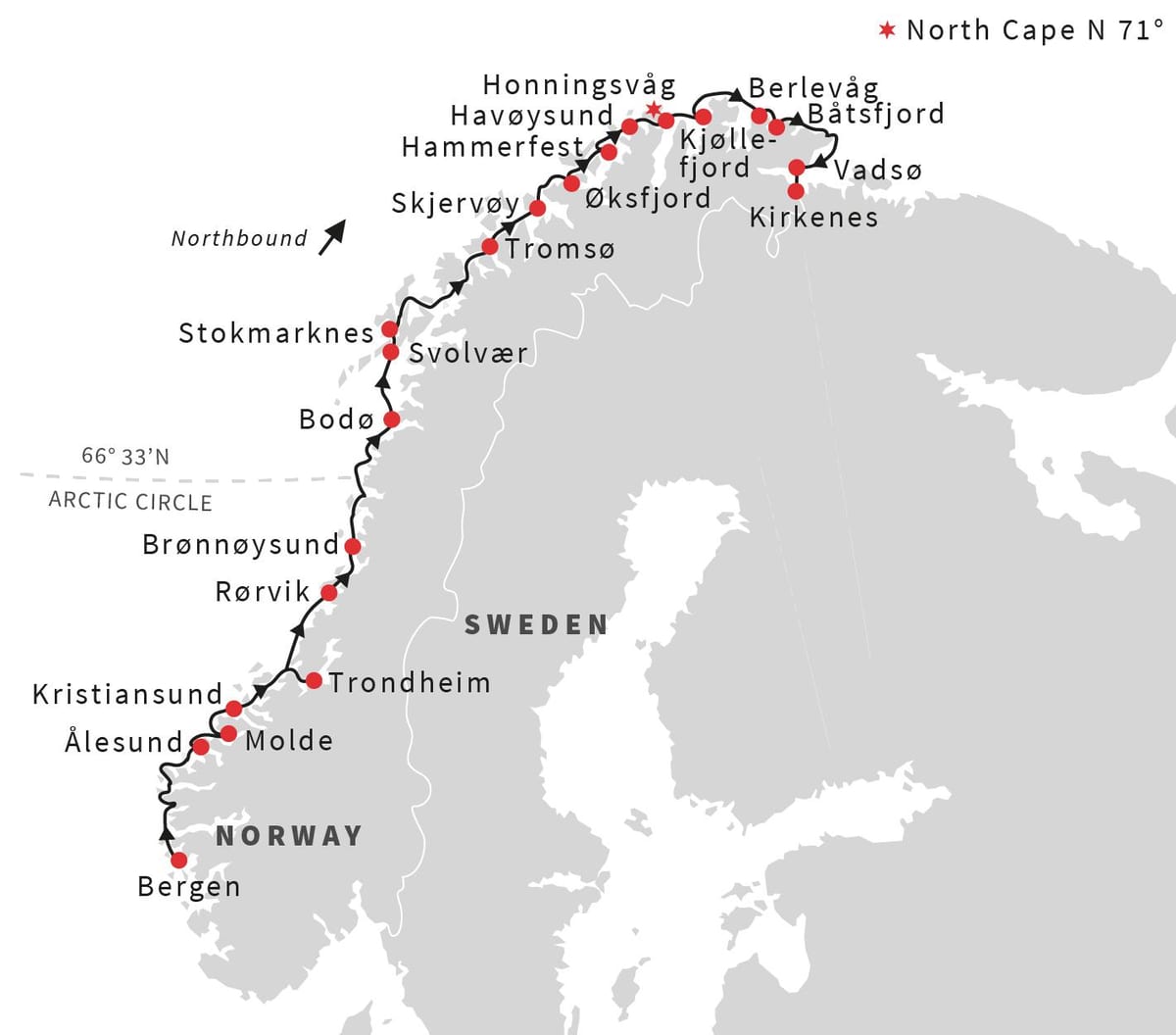 Kort over Norge cykling