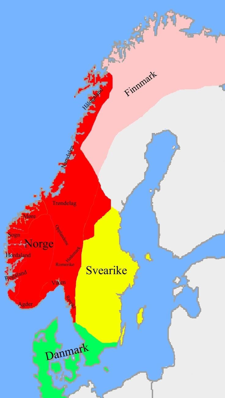 Kort over Norge grænser