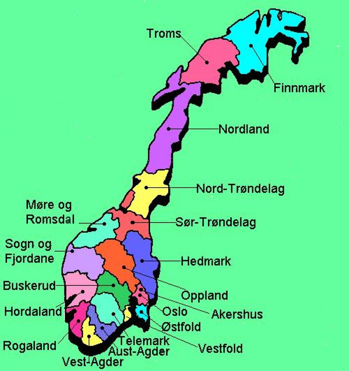 Kort over Norge nationale turistruter 