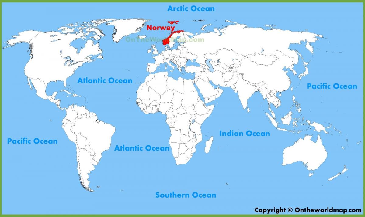verden kort, der viser, Norge