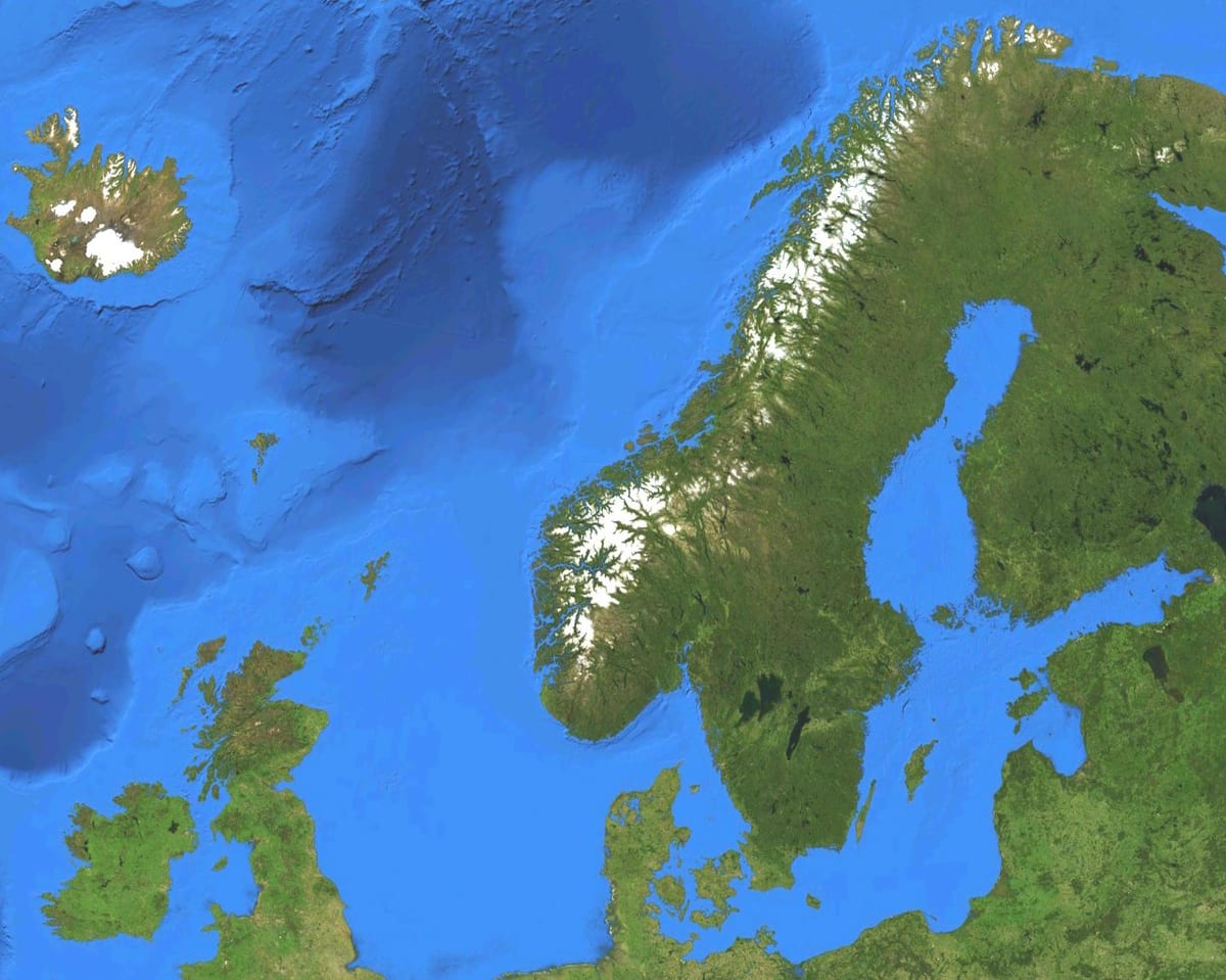 Kort over satellit Norge