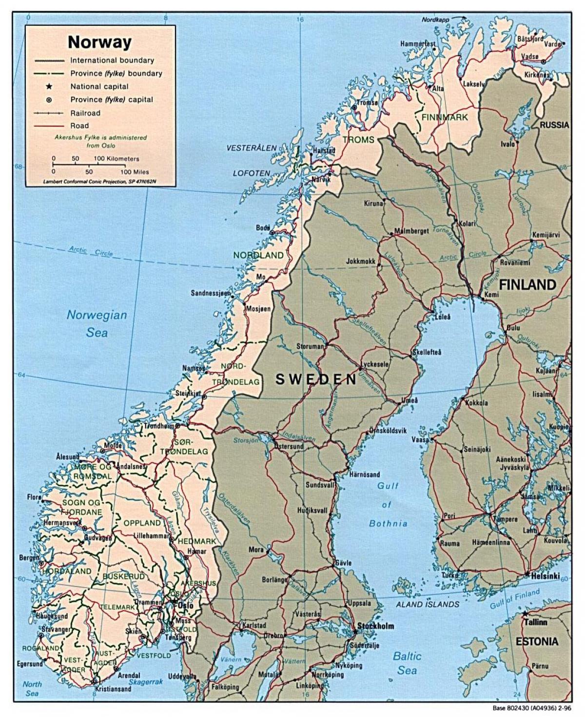 kørsel kort over Norge