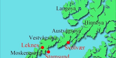 Lofoten i Norge kort