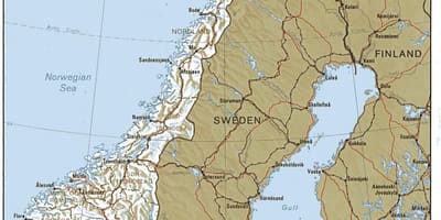Geografisk kort over Norge