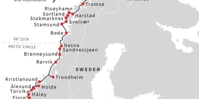 Kort over Norge havne