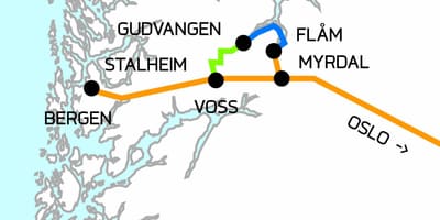 Kort over Norge i en nøddeskal