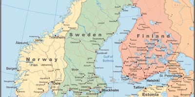 Kort over Norge land