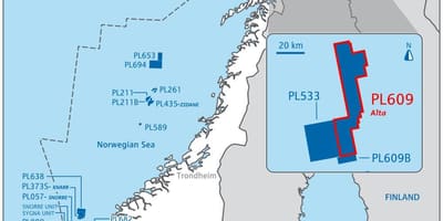 Kort over Norge olie