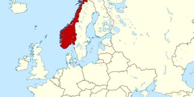 Norge på kort over europa