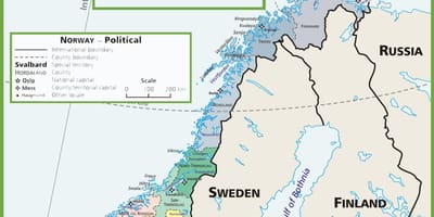Kort over Norge politiske 