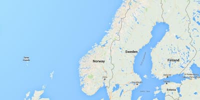 Kort over Norge rafnes